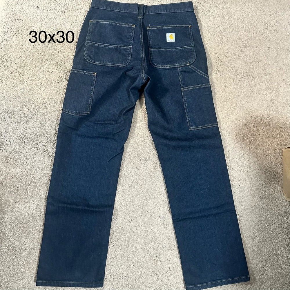 Carhartt Dark Blue Utility Jeans Double Knee